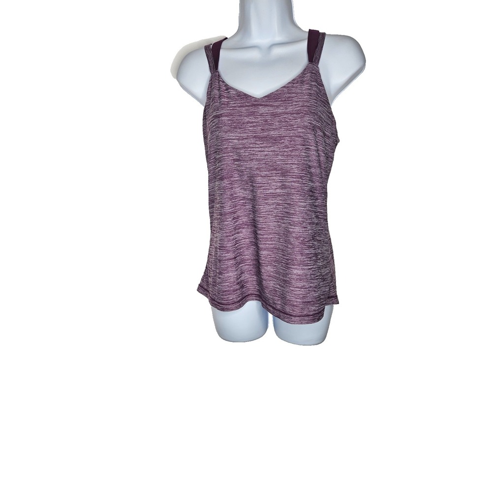 Purple Athletic Tank Built In Bra Workout Yoga‎ Activewear Top